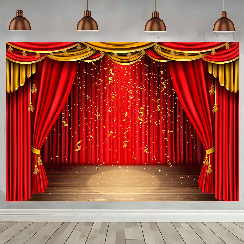 Photography Darkroom - Red Theater Curtain Party Backdrop Stage