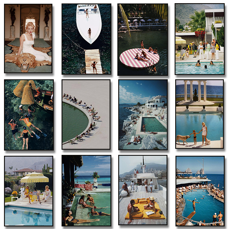 Photography Vintage - Slim Aarons Speedboat Landing Pool Party