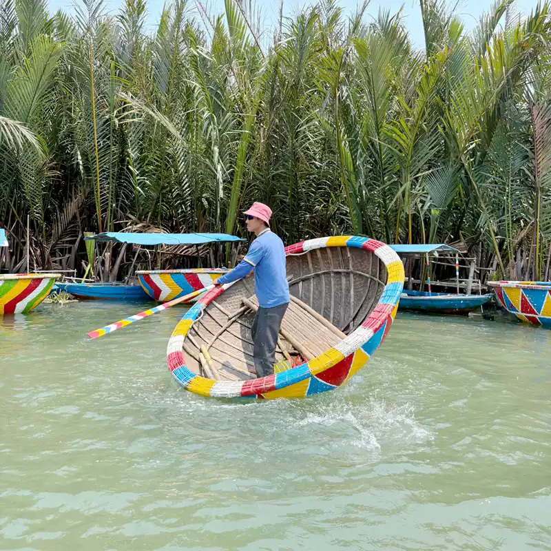 Photography Vietnam - Outdoor Fiberglass Vietnam Round Basket Boat