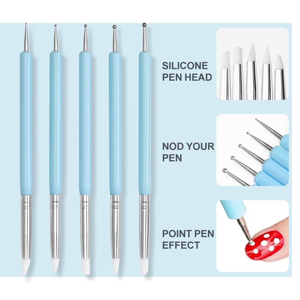 Photography Techniques - 1/3/5/6/pcs/set Nail Art Brush-Silicone Sculpting Dotting