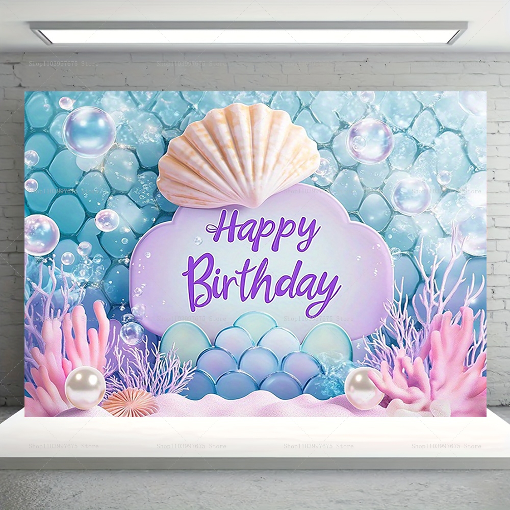 Mermaid Party Backdrops Childr - Photography Term avis et prix