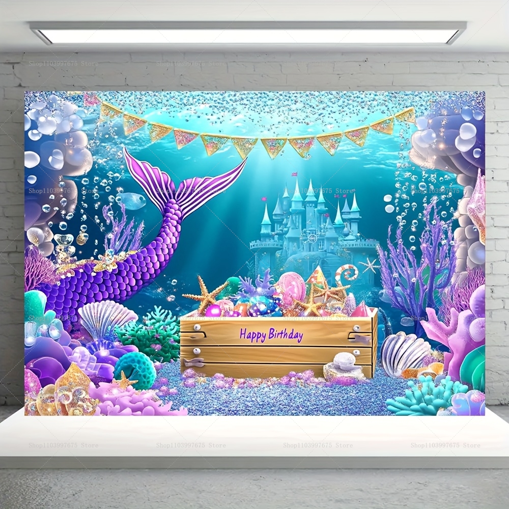 Mermaid Party Backdrops Childr - Photography Term avis et prix