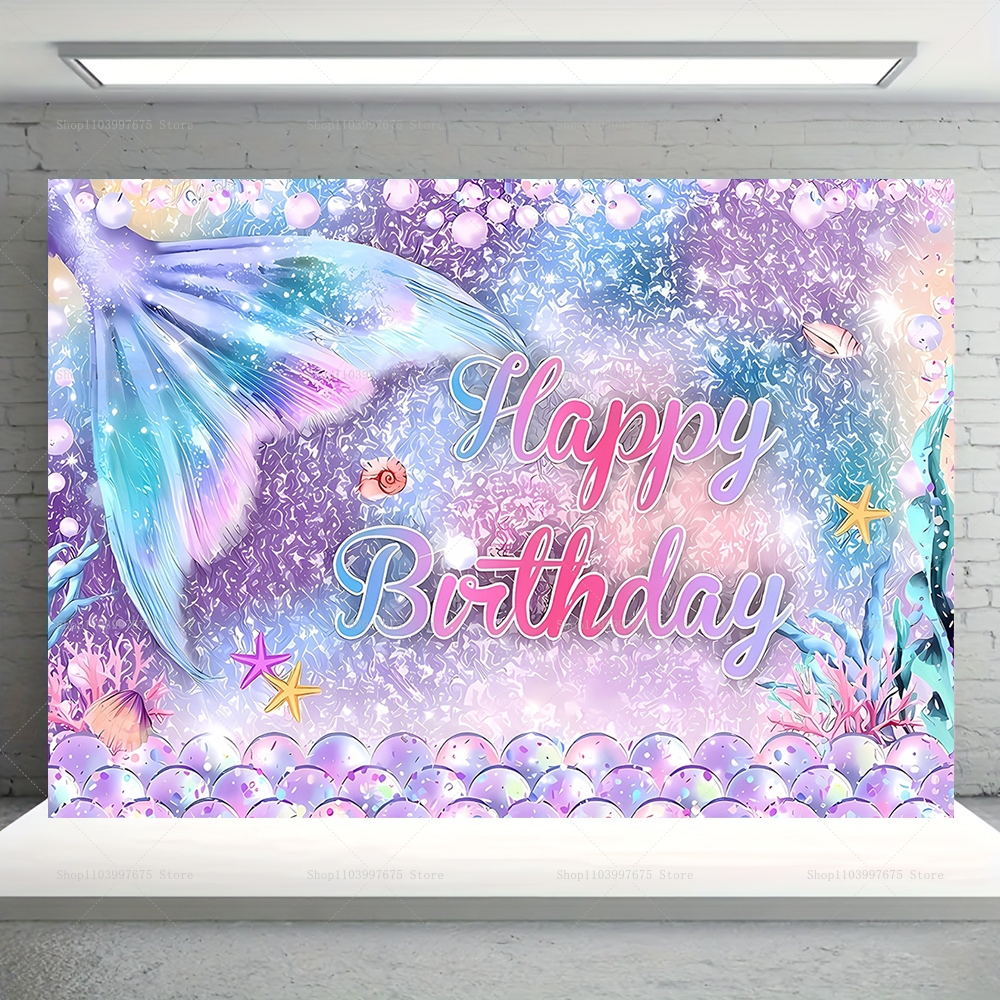 Mermaid Party Backdrops Childr - Photography Term avis et prix