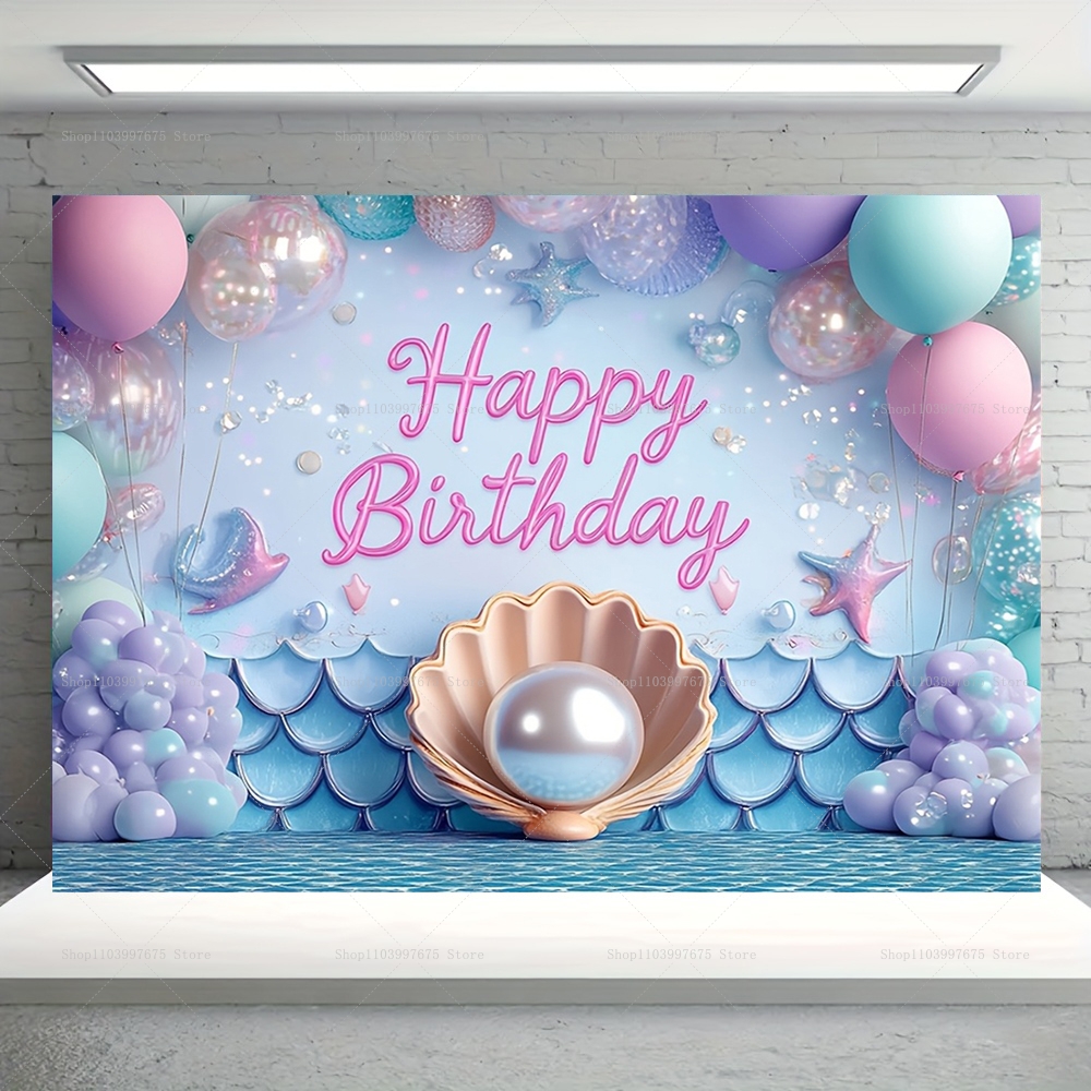 Mermaid Party Backdrops Childr - Photography Term avis et prix