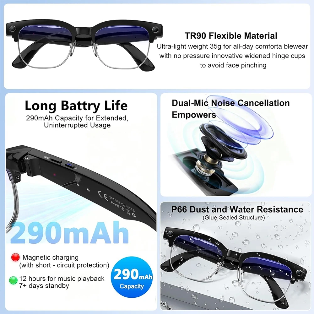4K Smart AI Glasses 8MP Camera - Photography Unit avis et prix