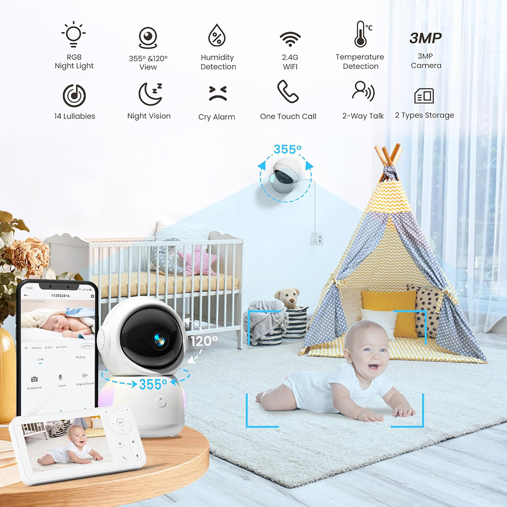 2K Baby Monitor with 2 Cameras - Photography Darkroom avis et prix