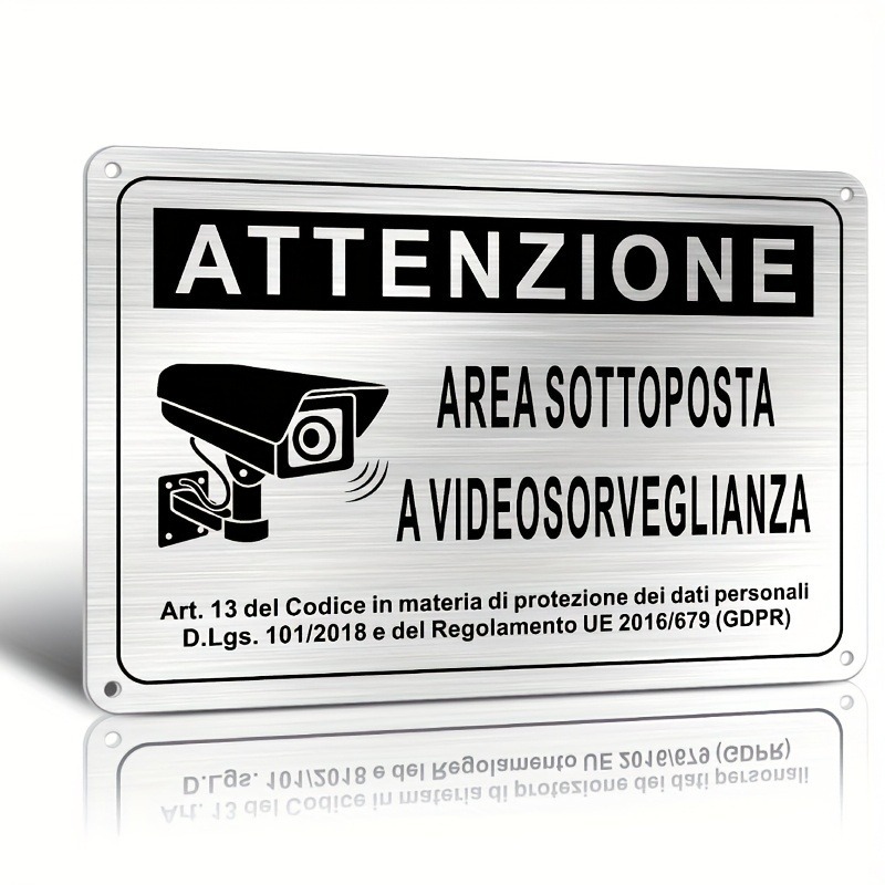Italian Security Sign 20X30cm  - Photography Unit avis et prix