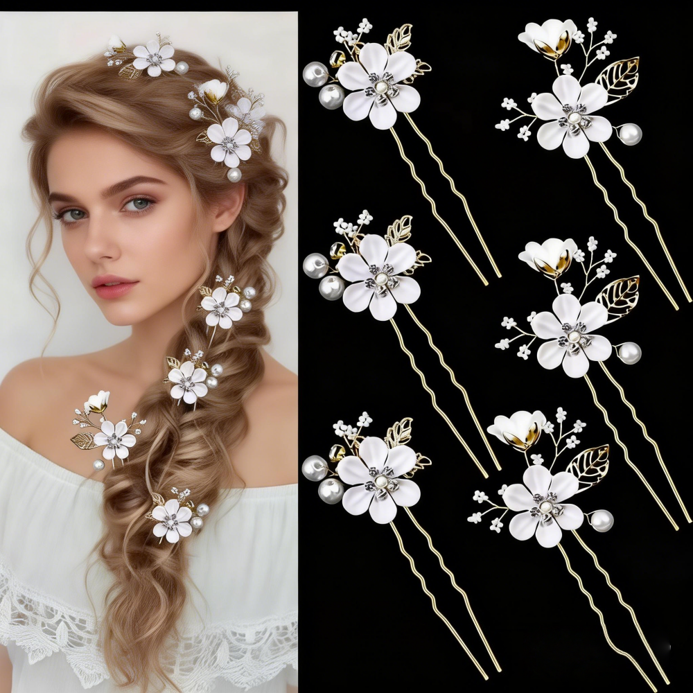 6-Piece Floral Pearl Hairpin S - Photography Date avis et prix