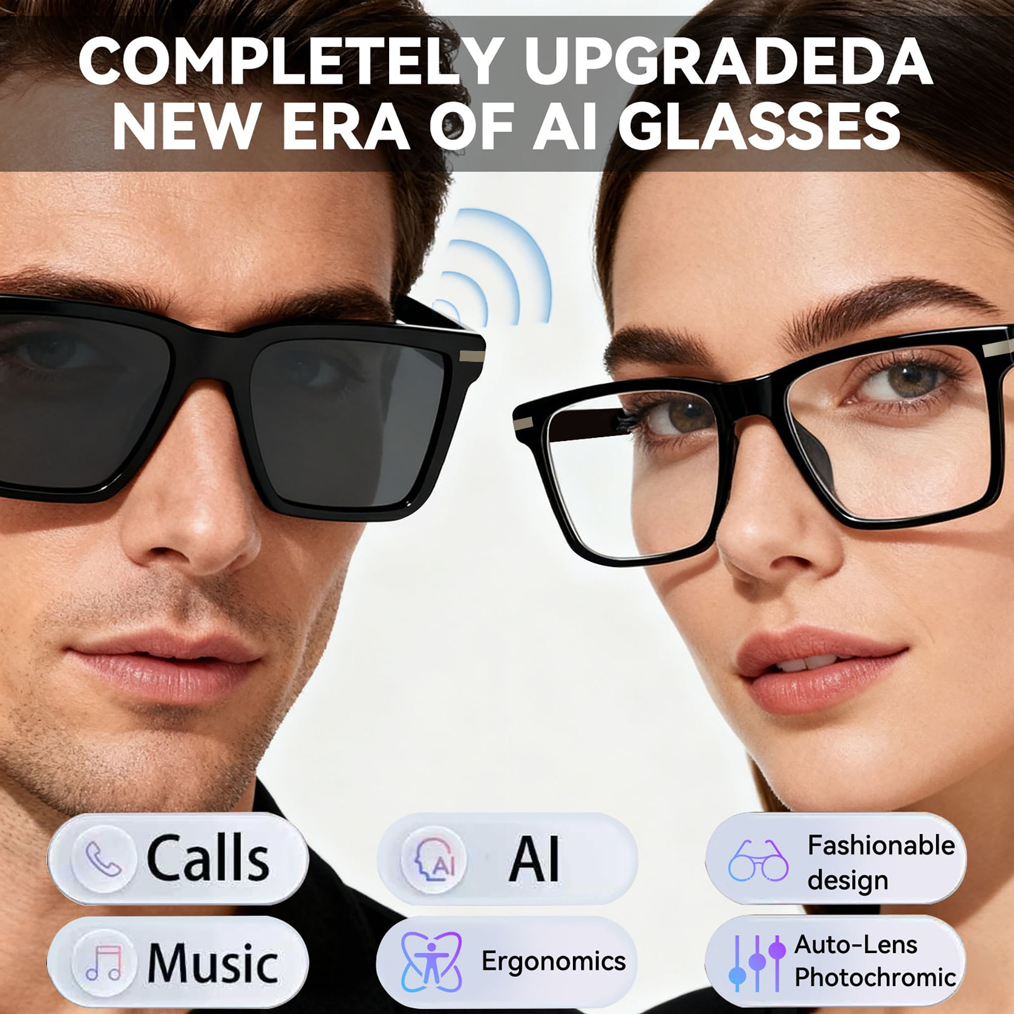 Black Smart Bluetooth Glasses  - Photography Outdoor avis et prix